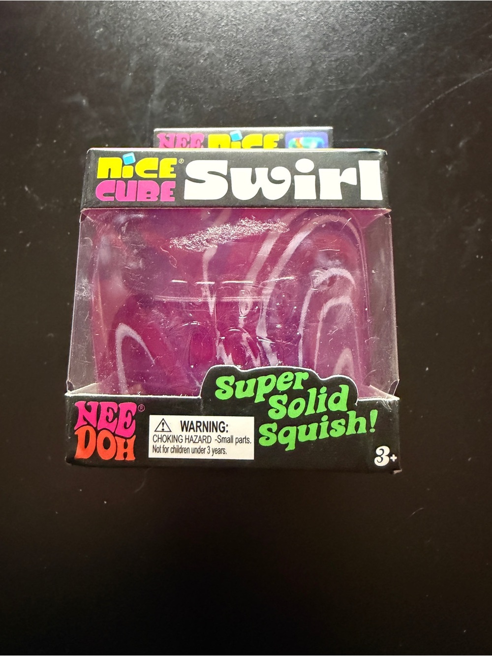 New Nee Doh Nice Cube Purple Pink Black White Swirl Solid Squish Schylling Toy